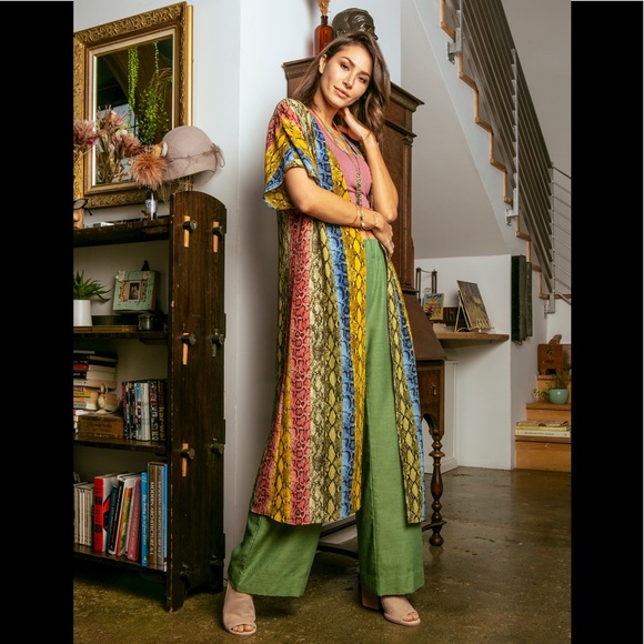 NWT Snake Print Long Kimono MADE IN USA - Picture 6 of 8